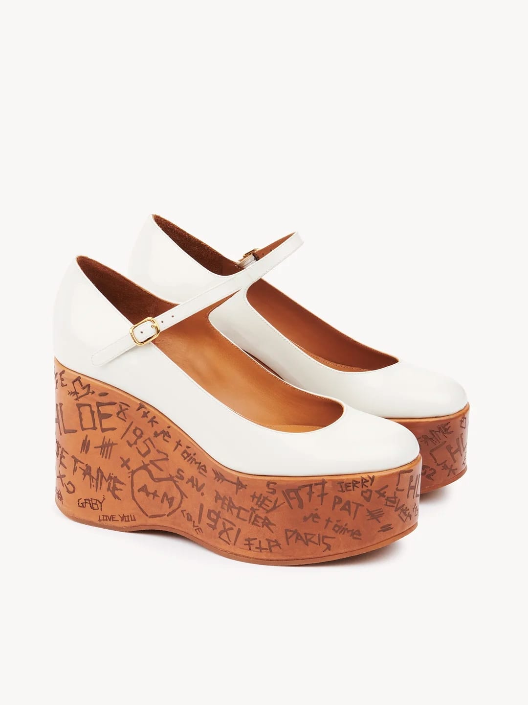 Maxime Wedge Pump in Eggshell, $1407 (approximately P80,008.35), CHLOE, chloe.com